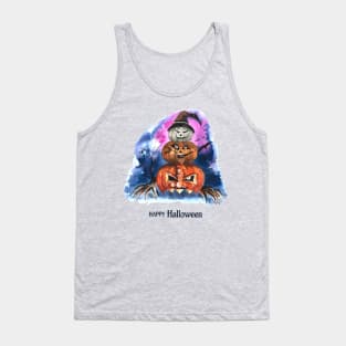 happy Halloween Pumpkin Trio Tank Top